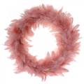 Floristik24 Ghirlanda di piume decorative grande decorazione pasquale rosa antico Ø24cm vera piuma