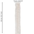 Nastro decorativo bianco soffice, rotolo in pelliccia sintetica, 10x140 cm, 3 pezzi | Floristik24.it