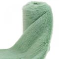 Floristik24 Nastro decorativo in pelliccia verde eco-pelliccia menta runner da tavola in pelliccia 15 × 150 cm
