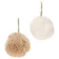 Floristik24 Pompon decorativi da appendere, palla di pelo soffice, 7 cm, 6 pezzi