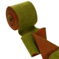 Nastro in feltro di lana bicolore per decorazioni floreali, verde/rosso, 15 cm x 5 m | Floristik24.it