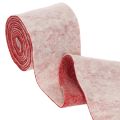 Nastro in feltro, 100% lana, bicolore, utilizzabile come presina, nastro in feltro bianco/rosso, 15 cm x 5 m | Floristik24.it
