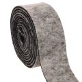 Floristik24 Nastro in feltro per pentole, 100% lana, grigio/nero, 7,5 cm di larghezza, 5 m di lunghezza