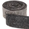 Nastro in feltro per pentole, 100% lana, grigio/nero, 7,5 cm di larghezza, 5 m di lunghezza | Floristik24.it