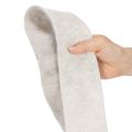 Nastro in feltro bicolore, bianco/grigio, realizzato al 100% in lana, largo 7,5 cm e lungo 5 m. | Floristik24.it