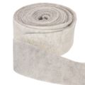 Nastro in feltro bicolore, bianco/grigio, realizzato al 100% in lana, largo 7,5 cm e lungo 5 m. | Floristik24.it