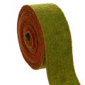 Floristik24 Nastro in feltro bicolore per presine, 100% lana, rosso/verde, 7,5 cm di larghezza, 5 m di lunghezza