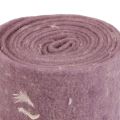 Floristik24 Nastro in feltro nastro di lana tessuto decorativo piume viola feltro di lana 15 cm 5 m
