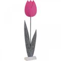 Floristik24 Fiore in feltro feltro deco fiore tulipano rosa decorazione da tavola H68cm