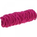 Floristik24 Corda in feltro filo di lana rosa 20m