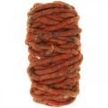 Floristik24 Cordone in feltro cordoncino in pile marrone, filo di lana di pecora rossa 20m