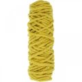 Floristik24 Corda in feltro lana di pecora filo di iuta giallo L20m