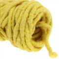 Floristik24 Corda in feltro lana di pecora filo di iuta giallo L20m