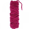 Floristik24 Cordone in feltro con filo di lana per artigianato rosa 20m