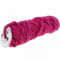 Floristik24 Cordone in feltro con filo di lana per artigianato rosa 20m