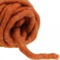 Floristik24 Cordone in feltro, cordoncino in lana, cordoncino in feltro, lana di pecora, juta, arancione, L30m
