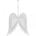 Floristik24 Ali da appendere, decorazione dell&#39;Avvento, ali d&#39;angelo in metallo Bianco H29,5 cm L28,5 cm