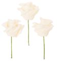 Floristik24 Rosa artificiale color crema, fiore con stelo di 10 cm, 100 pezzi
