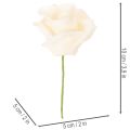 Rosa artificiale color crema, fiore con stelo di 10 cm, 100 pezzi | Floristik24.it