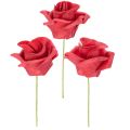 Floristik24 Rosa artificiale rossa con stelo, 5 cm, 100 pezzi