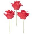 Rosa artificiale rossa con stelo, 5 cm, 100 pezzi | Floristik24.it