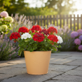 Vaso in metallo, arancione pastello, Ø16cm H14cm | Floristik24.it