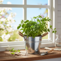 Secchio con manici in corda Ø14cm H12cm | Floristik24.it