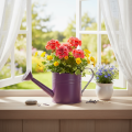 Annaffiatoio decorativo, fioriera in metallo viola, Ø13,5 cm H12,5 cm | Floristik24.it