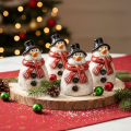 Statuetta di pupazzo di neve con sciarpa rossa, decorazione natalizia, 10 cm | Floristik24.it