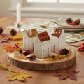 Set di casette decorative in miniatura in ceramica, decorazione da tavolo, 9 cm, 3 pezzi | Floristik24.it