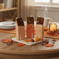 Casetta decorativa in ceramica in miniatura con finestre, 14 cm, 3 pezzi | Floristik24.it