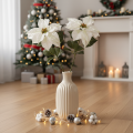 Stella di Natale artificiale bianca, grande ramo decorativo fiorito, 65 cm, 2 pezzi | Floristik24.it