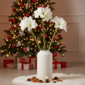 Fiore di amarillide artificiale, bianco, con stelo, Avvento e Natale, 50 cm | Floristik24.it