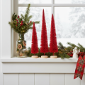 Albero di Natale decorativo stretto, albero di Natale artificiale su base in legno, 40 cm, 3 pezzi | Floristik24.it