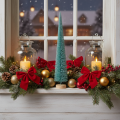 Albero di Natale artificiale, sottile, con base in legno, 40 cm | Floristik24.it