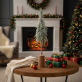 Abete artificiale, effetto ghiaccio, albero decorativo su base di legno per decorazioni invernali e natalizie, 75 cm | Floristik24.it