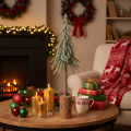 Abete artificiale, effetto ghiaccio, con base in legno, decorazione invernale, 60 cm | Floristik24.it