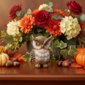 Statuetta di gufo, piccolo gufo seduto, decorazione, 11 cm | Floristik24.it