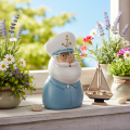 Figurina di capitano, decorazione marittima con occhiali e cappello, 16 cm | Floristik24.it