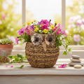 Decorazione a forma di gufo intrecciata a mano per davanzale, 18 cm | Floristik24.it