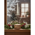 Portacandele a forma di stella con base in legno per candela da 20 cm | Floristik24.it