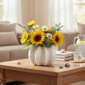 Vaso decorativo a forma di zucca, lucido, decorazione autunnale per soggiorno, 19 cm | Floristik24.it