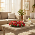 Rosa artificiale rossa con stelo, 5 cm, 100 pezzi | Floristik24.it