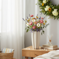 Vaso moderno a coste, alto vaso decorativo per fiori secchi, 38 cm | Floristik24.it