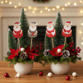Paletti decorativi di Babbo Natale per composizioni floreali e piante in vaso, 31 cm, 12 pezzi | Floristik24.it