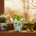 Vaso di carta con motivo a trifoglio, decorazione di Capodanno, 12 cm, 12 pezzi | Floristik24.it