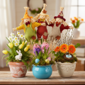 Spaventapasseri decorativo su bastoncino, ideale per lavori manuali e piante, 60 cm. | Floristik24.it