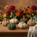 Zucca decorativa lavorata a maglia, decorazione autunnale, 10 cm, 6 pezzi | Floristik24.it