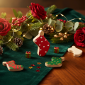 Calzini a pois, decorazione natalizia per la tavola, 6 cm, 8 pezzi | Floristik24.it