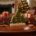 Decorazione per albero di Natale su base in legno per tavolo e mensola, 20 cm | Floristik24.it